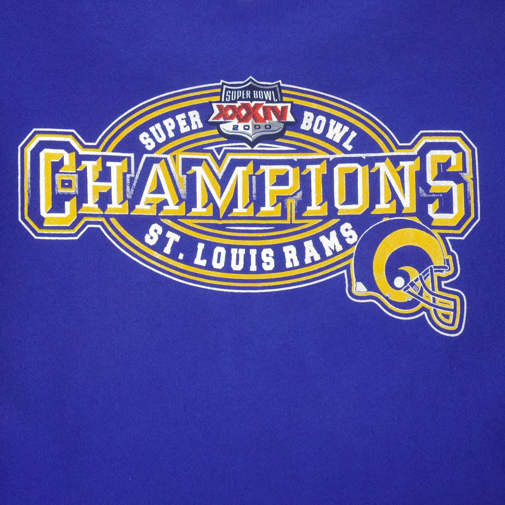 NFL (Logo Athletic) - St. Louis Rams Super Bowl 34th Champs Sweatshirt 2000 3X-Large Vintage Retro Football