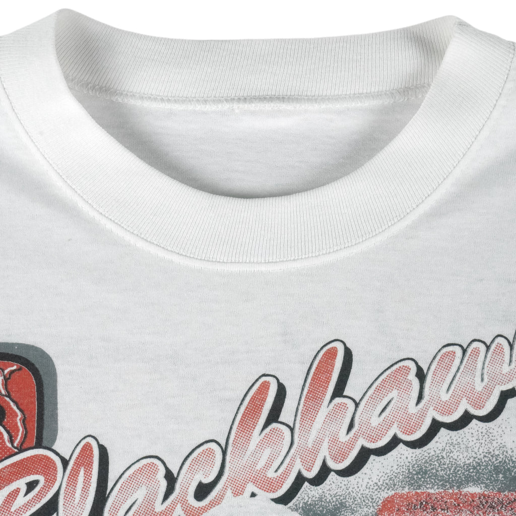 NHL (Bulletin) - Chicago Blackhawks Single Stitch T-Shirt 1991 Large Vintage Retro Hockey