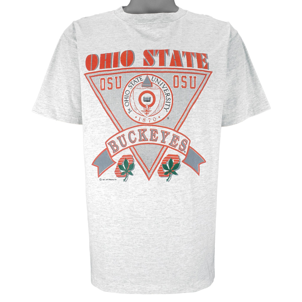 NCAA (Logo Motion) - Ohio State Buckeyes Single Stitch T-Shirt 1991 X-Large Vintage Retro College