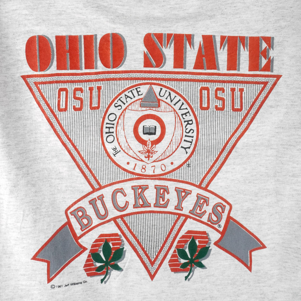 NCAA (Logo Motion) - Ohio State Buckeyes Single Stitch T-Shirt 1991 X-Large Vintage Retro College