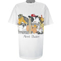 Vintage (Oneita) - North Dakota Farming Animal Print T-Shirt 1990s X-Large Vintage Retro