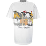 Vintage (Oneita) - North Dakota Farming Animal Print T-Shirt 1990s X-Large