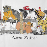 Vintage (Oneita) - North Dakota Farming Animal Print T-Shirt 1990s X-Large Vintage Retro