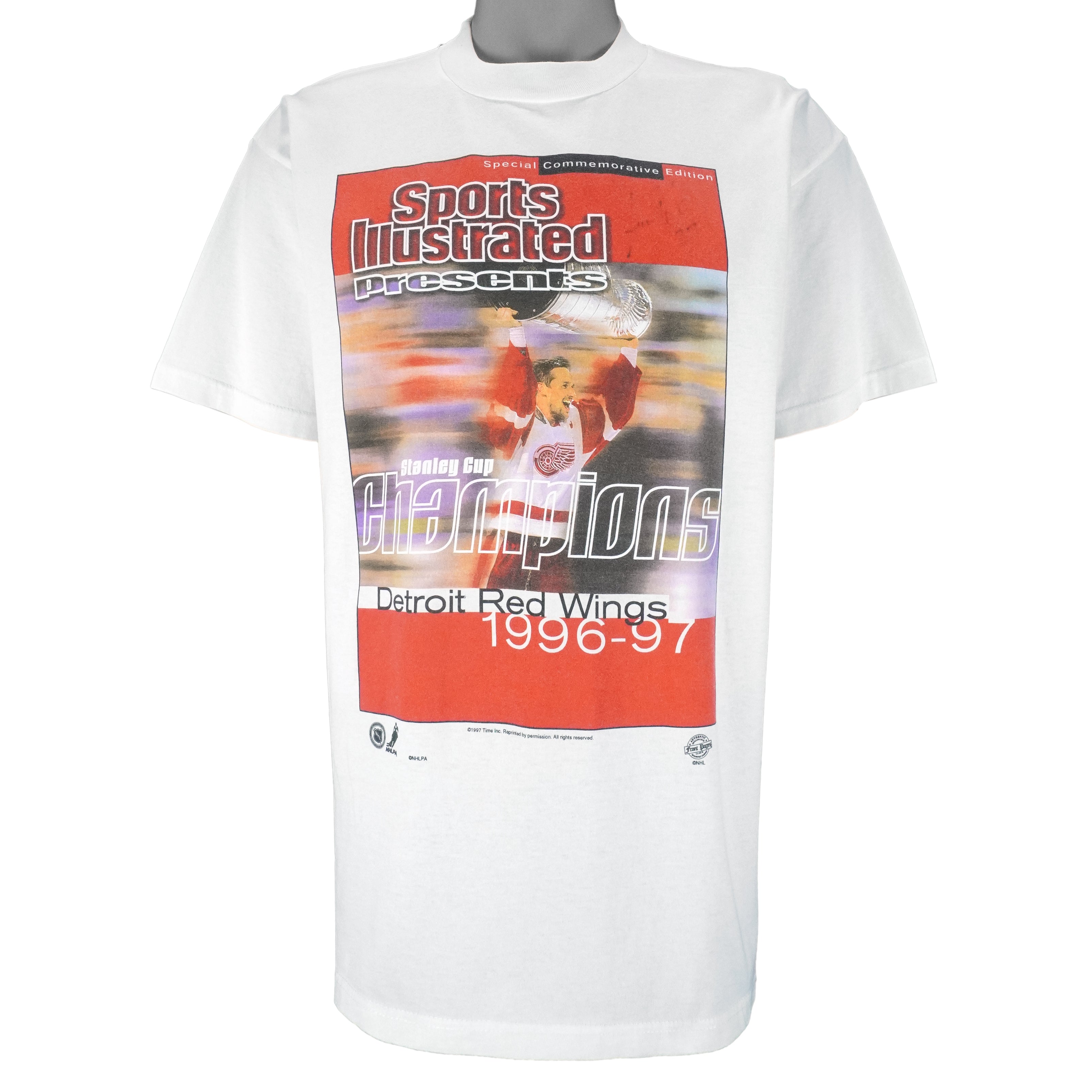 NHL (Permission) - Detroit Red Wings Stanley Cup Champs T-Shirt 1997 Large Vintage Retro Hockey