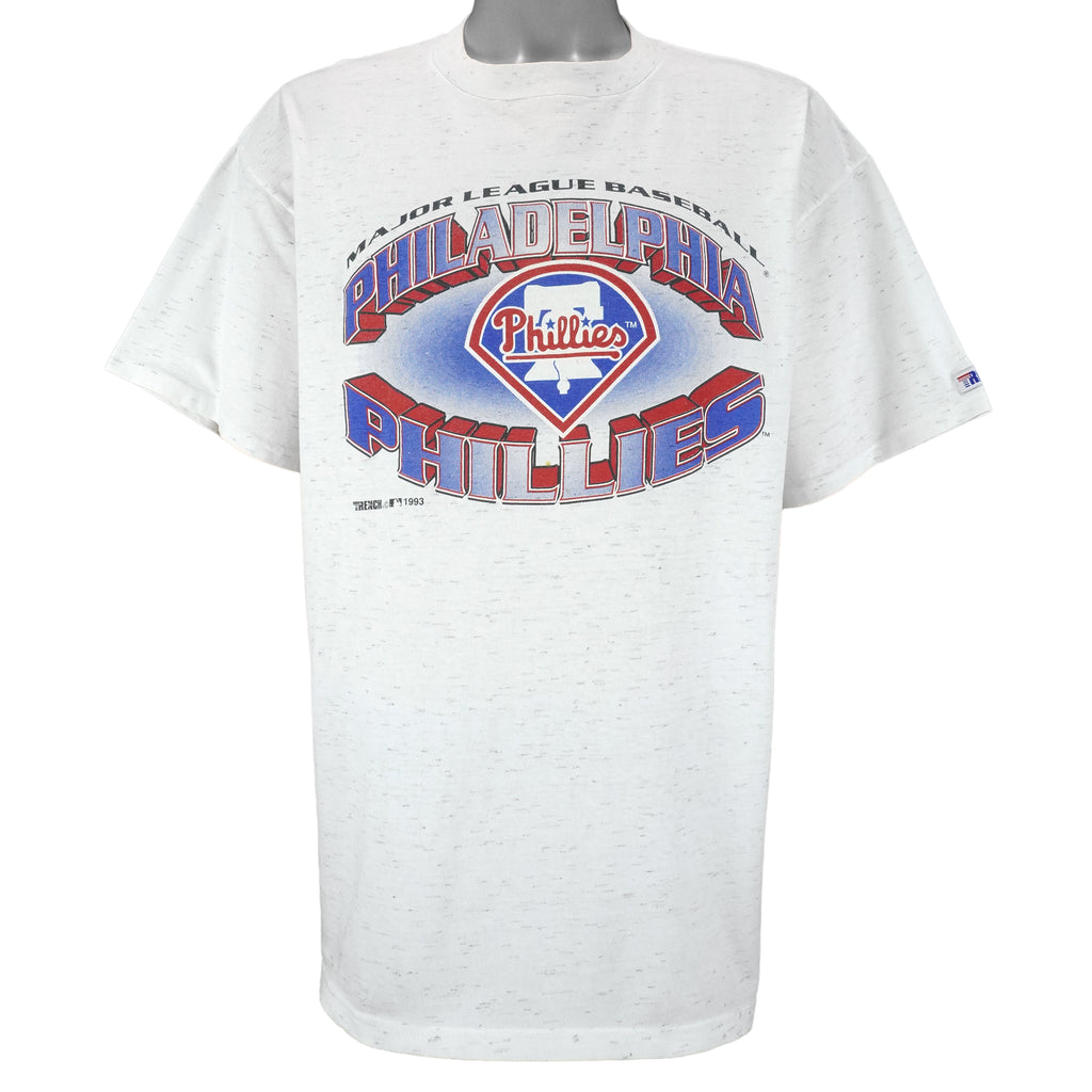 MLB (Trench) - Philadelphia Phillies Single Stitch T-Shirt 1993 X-Large Vintage Retro Baseball