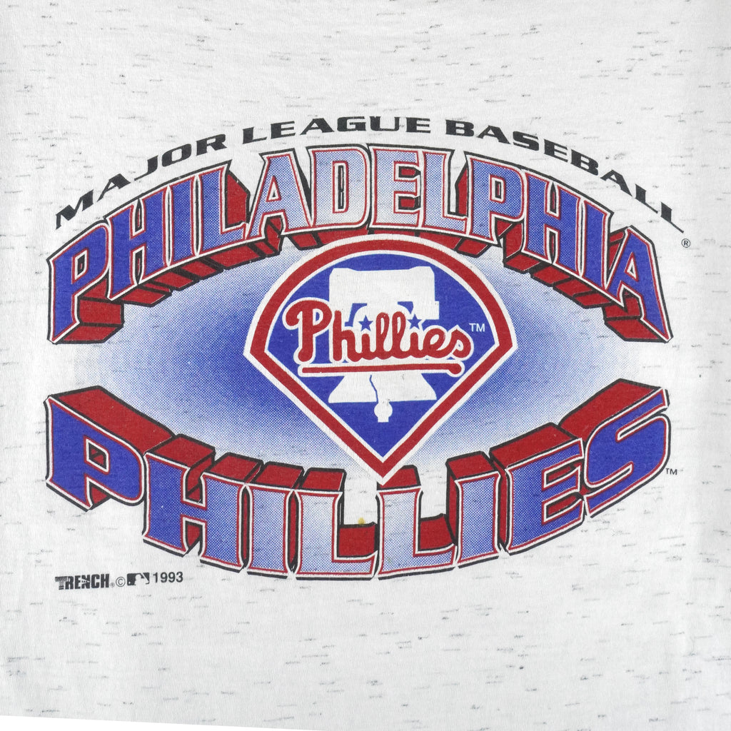 MLB (Trench) - Philadelphia Phillies Single Stitch T-Shirt 1993 X-Large Vintage Retro Baseball