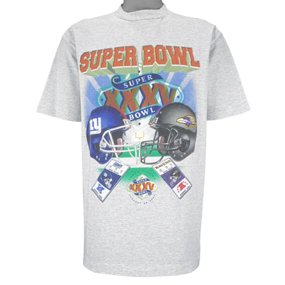 NFL (Dynasty) - Super Bowl 25th Giants VS Ravens Deadstock T-Shirt 2001 Large