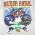 NFL (Dynasty) - Super Bowl 25th Ravens VS Giants Deadstock T-Shirt 2001 Large Vintage Retro Football