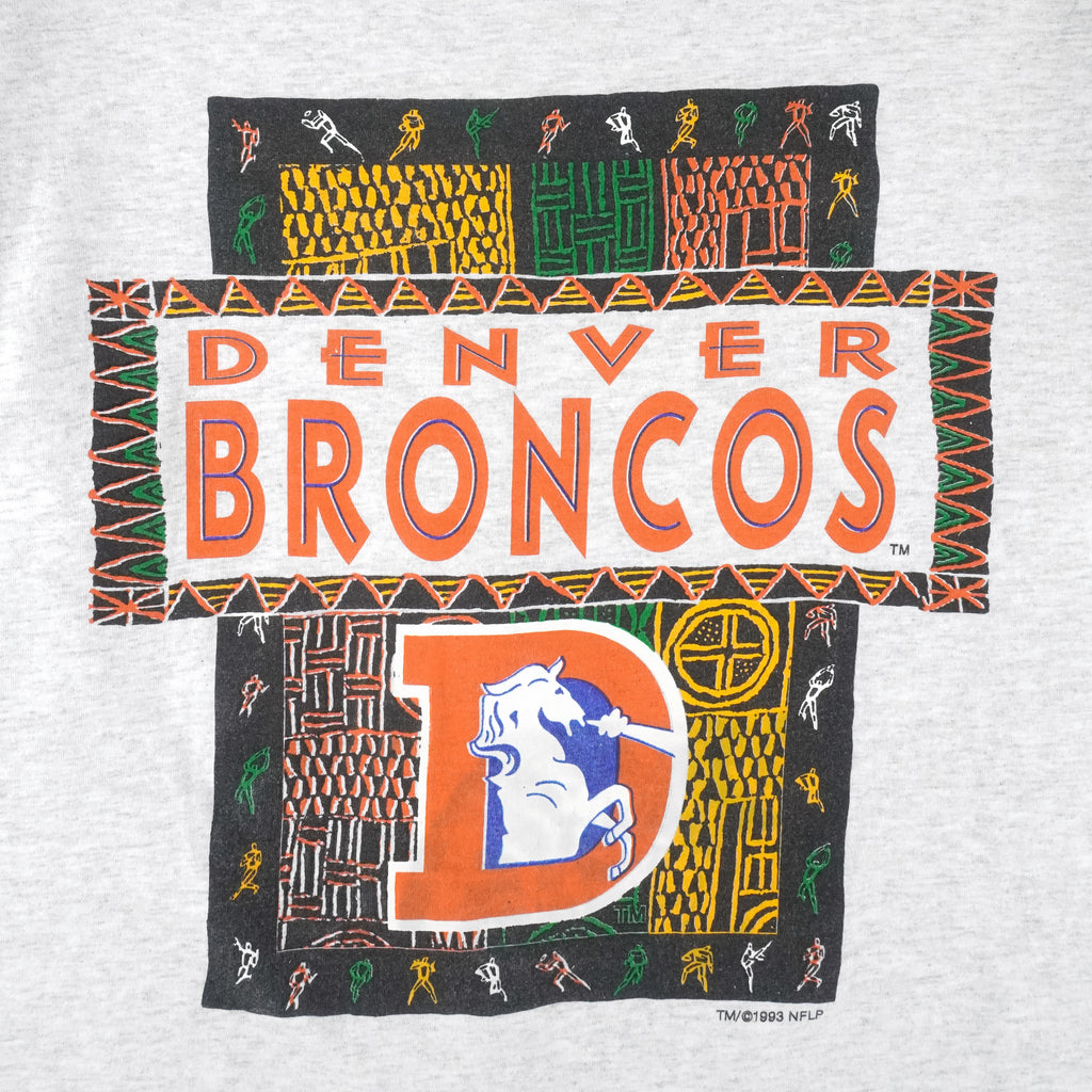 NFL (Tultex) - Denver Broncos X Mola Art Graphic T-Shirt 1993 X-Large