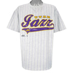 NBA (Nutmeg) - Utah Jazz Single Stitch T-Shirt 1990s X-Large Vintage Retro Basketball