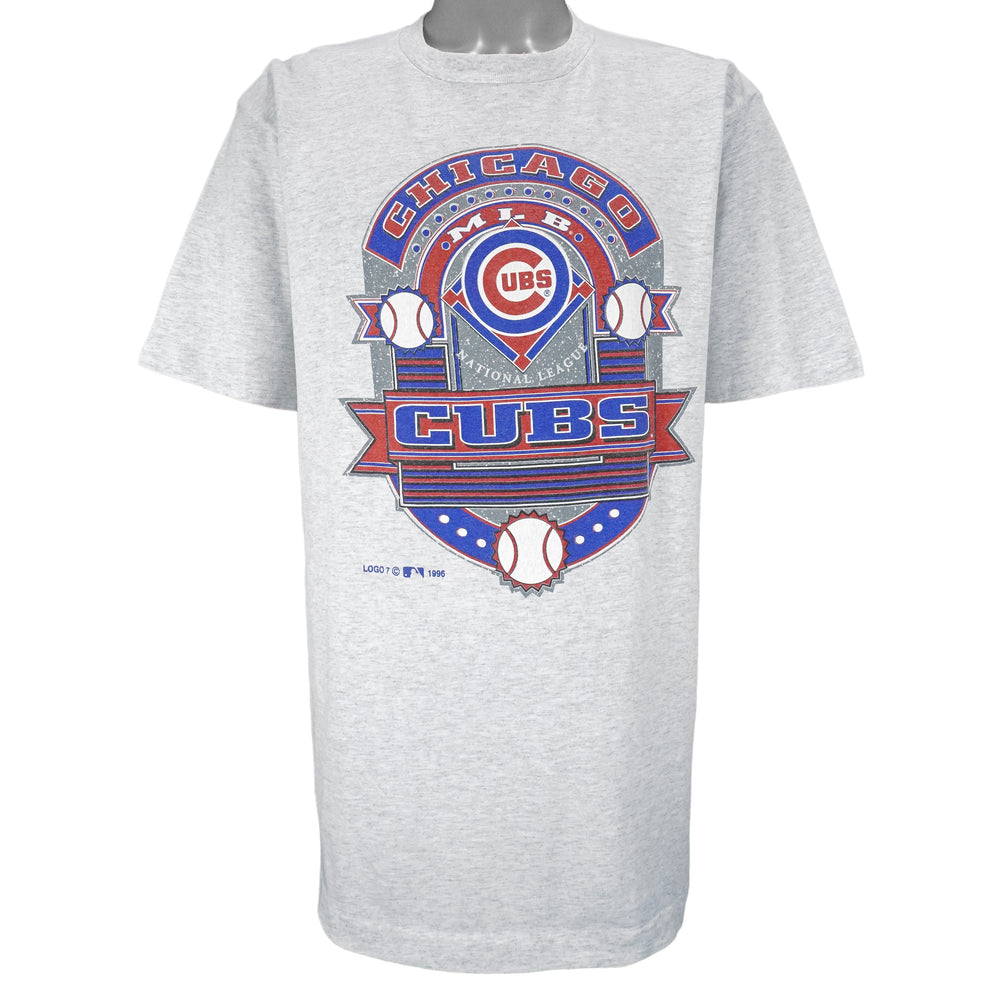 MLB (Logo 7) - Chicago Cubs Single Stitch T-Shirt 1996 Large Vintage Retro Baseball