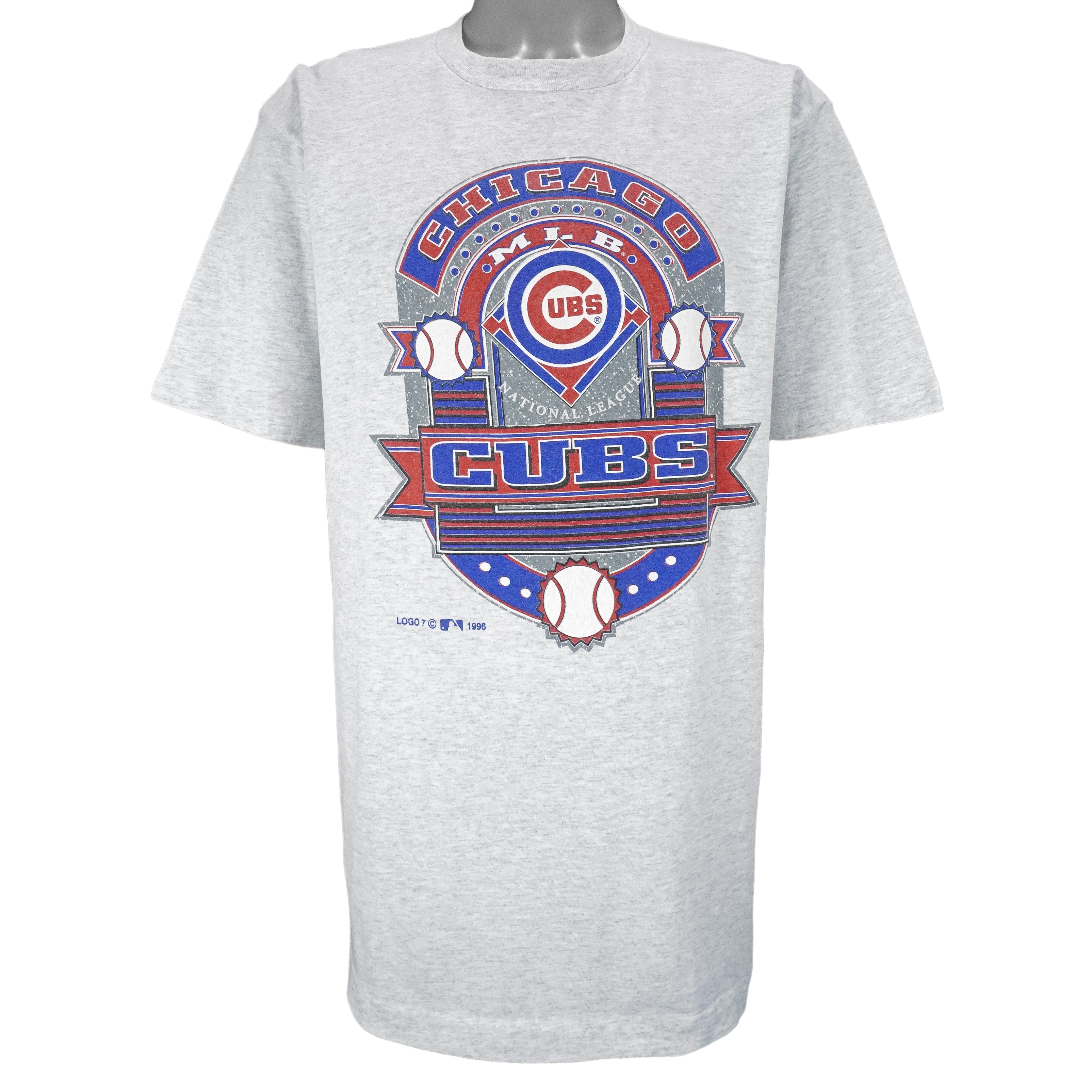 MLB (Logo 7) - Chicago Cubs Single Stitch T-Shirt 1996 Large Vintage Retro Baseball