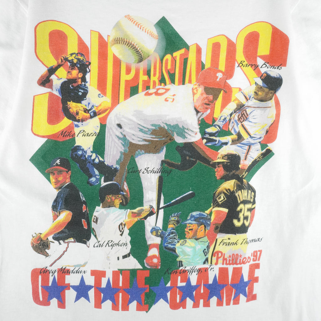 MLB (RD & A) - Philadelphia Phillies Super Stars Of The Game T-Shirt 1997 X-Large Vintage Retro Baseball