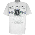 NFL (Nutmeg) - Oakland Raiders Embroidered Single Stitch T-Shirt 1990s Large Vintage Retro Football
