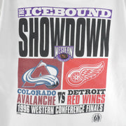 Starter - Colorado Avalanche VS Detroit Red Wings Stanley Cup Champs T-Shirt 1996 Large Vintage Retro Hockey