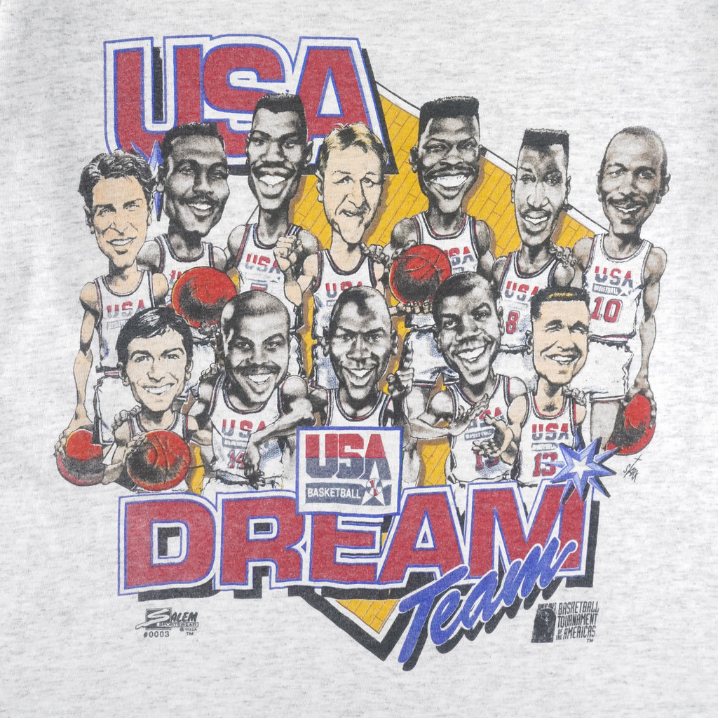 Vintage (Salem) - USA Basketball Dream Team Single Stitch T-Shirt 1992 Large Vintage Retro 