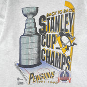 NHL (Salem) - Pittsburgh Penguins Stanley Cup Championship T-Shirt 1992 Large Vintage Retro Hockey