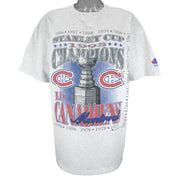 NHL (Bulletin Athletic) - Montreal Canadiens Stanley Cup Champions T-Shirt 1993 X-Large Vintage Retro Hockey