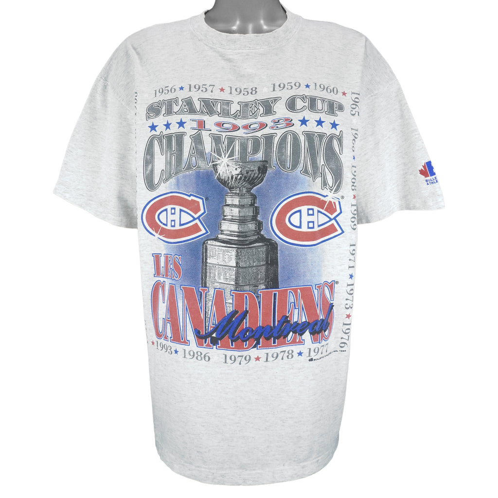NHL (Bulletin Athletic) - Montreal Canadiens Stanley Cup Champions T-Shirt 1993 X-Large Vintage Retro Hockey