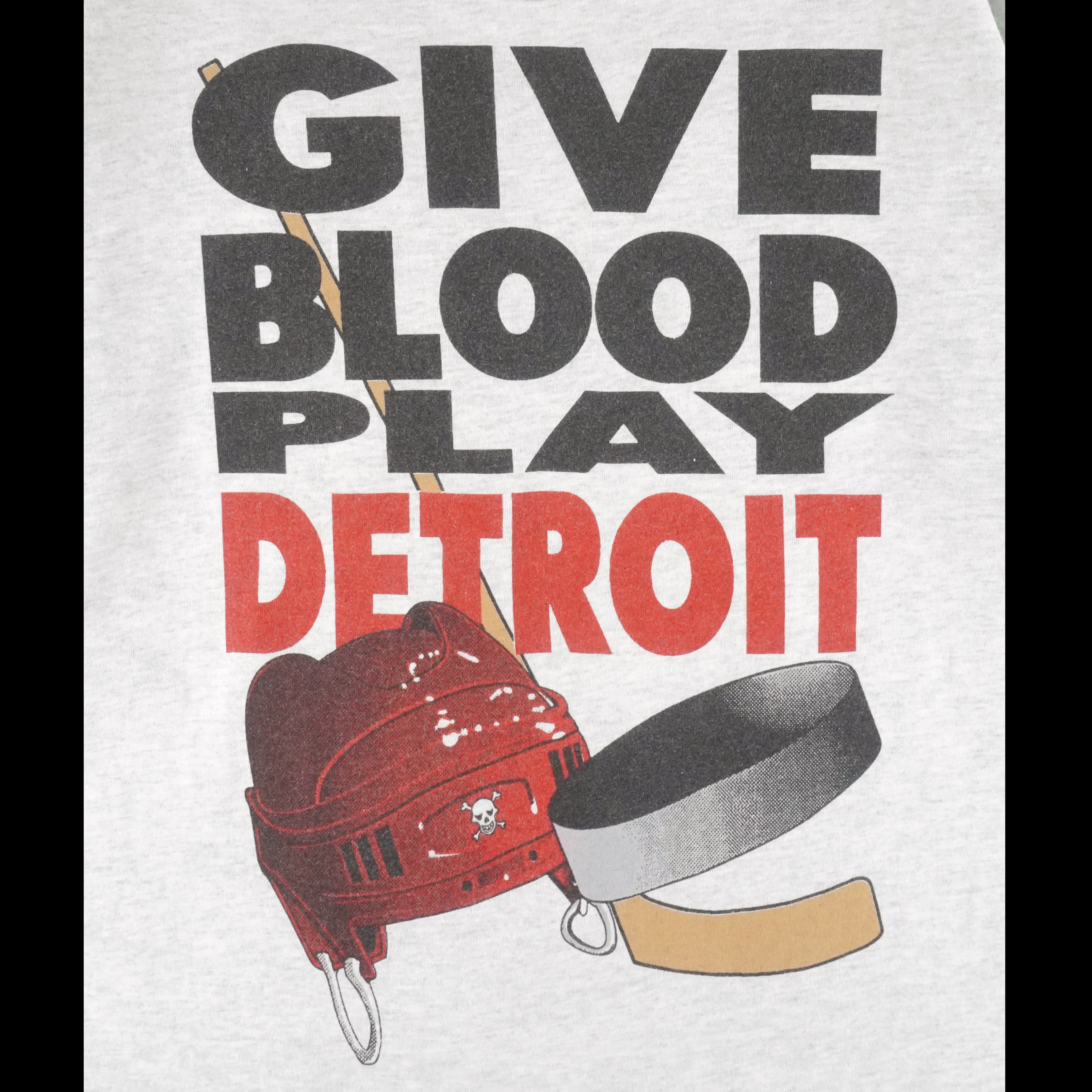NHL (Fruit Of The Loom) - Red Wings Give Blood Play Detroit T-Shirt 1990s Large Vintage Retro Hockey