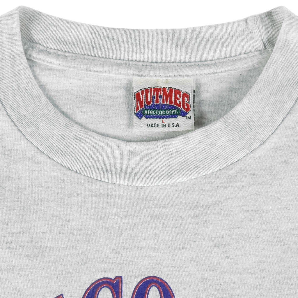 MLB (Nutmeg) - Chicago Cubs Embroidered T-Shirt 1991 Large Vintage Retro Baseball