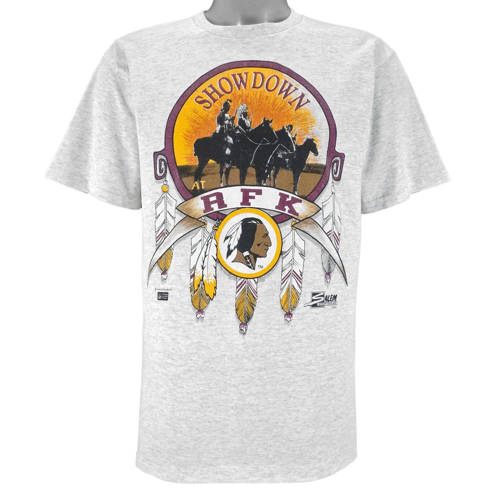 NFL (Salem) - Washington Redskins Show Down Single Stitch T-Shirt 1990 Large Vintage Retro Football