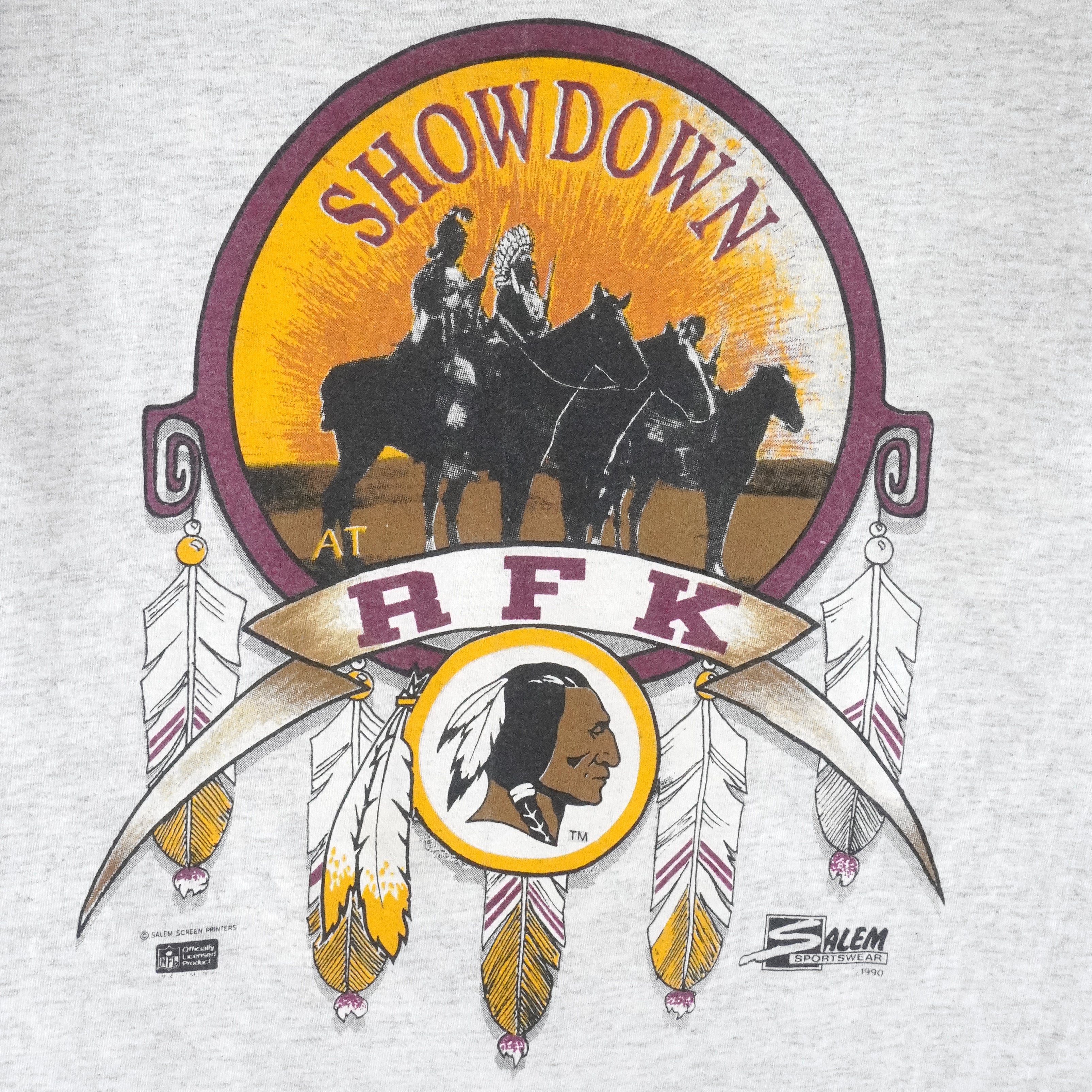 NFL (Salem) - Washington Redskins Show Down Single Stitch T-Shirt 1990 Large Vintage Retro Football