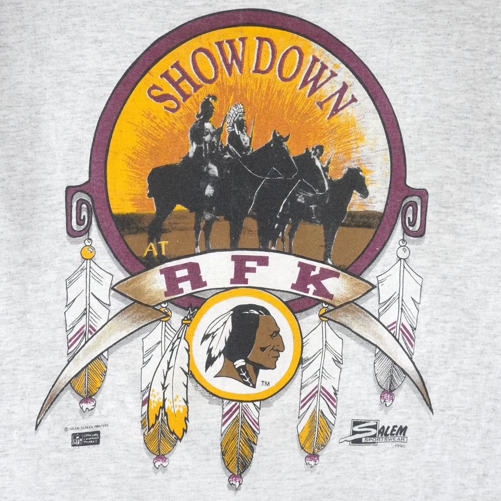 NFL (Salem) - Washington Redskins Show Down Single Stitch T-Shirt 1990 Large Vintage Retro Football