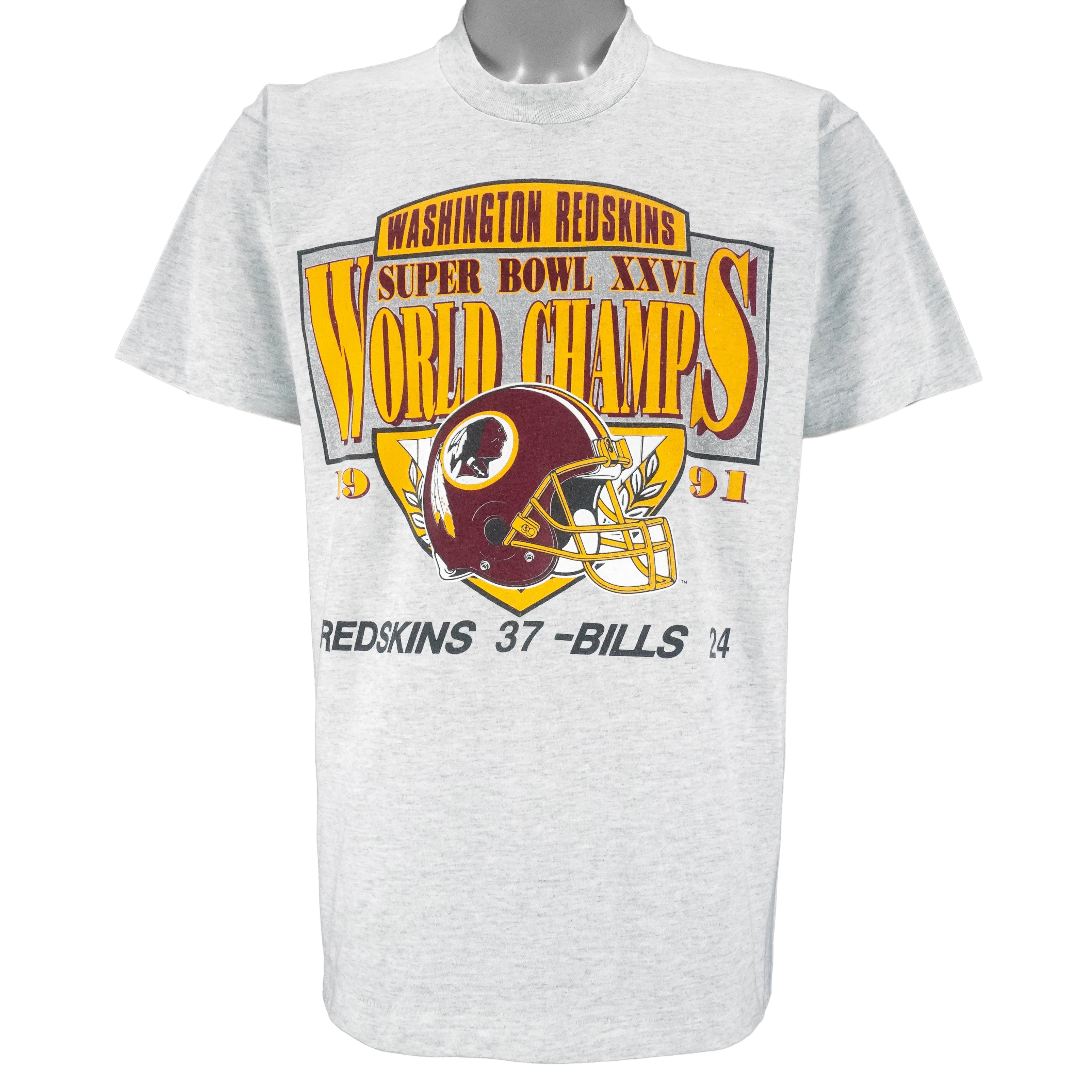 NFL (Screen Stars Best) - Washington Redskins Super Bowl Champs 26th T-Shirt 1991 Large Vintage Retro Football