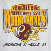 NFL (Screen Stars Best) - Washington Redskins Super Bowl Champs 26th T-Shirt 1991 Large Vintage Retro Football