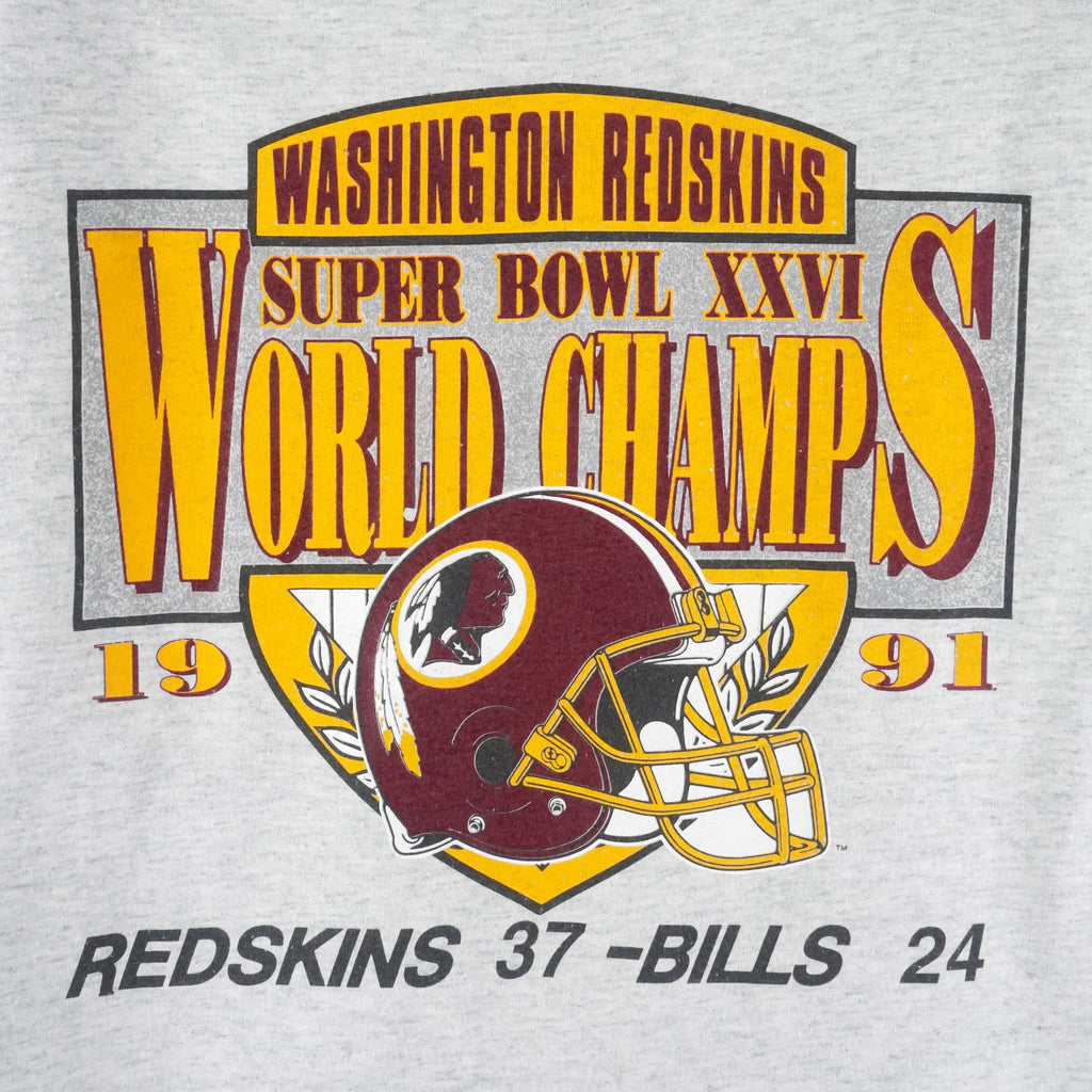 NFL (Screen Stars Best) - Washington Redskins Super Bowl Champs 26th T-Shirt 1991 Large Vintage Retro Football