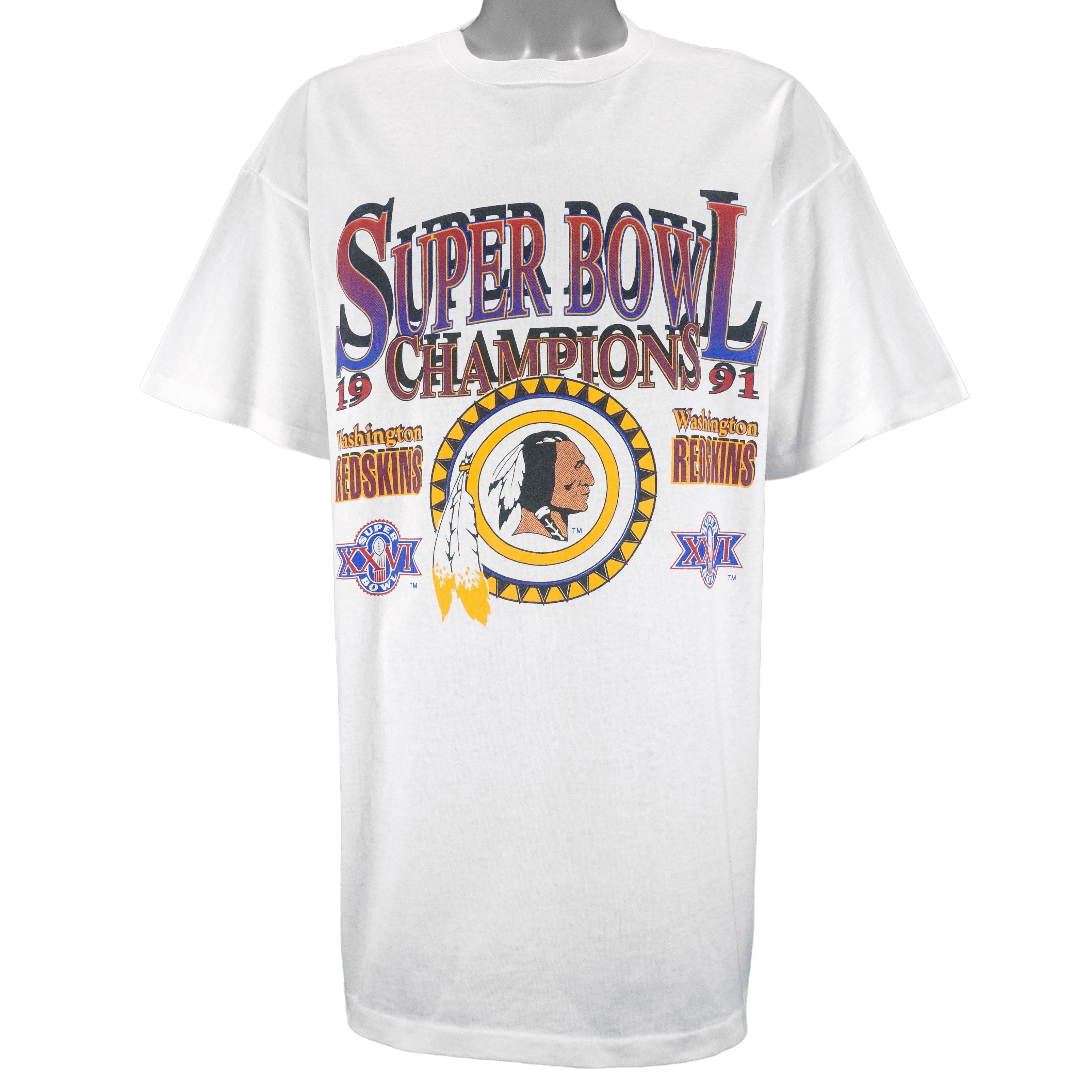NFL (Logo 7) - Washington Redskins Super Bowl Champs 26th T-Shirt 1991 XX-Large Vintage Retro Football