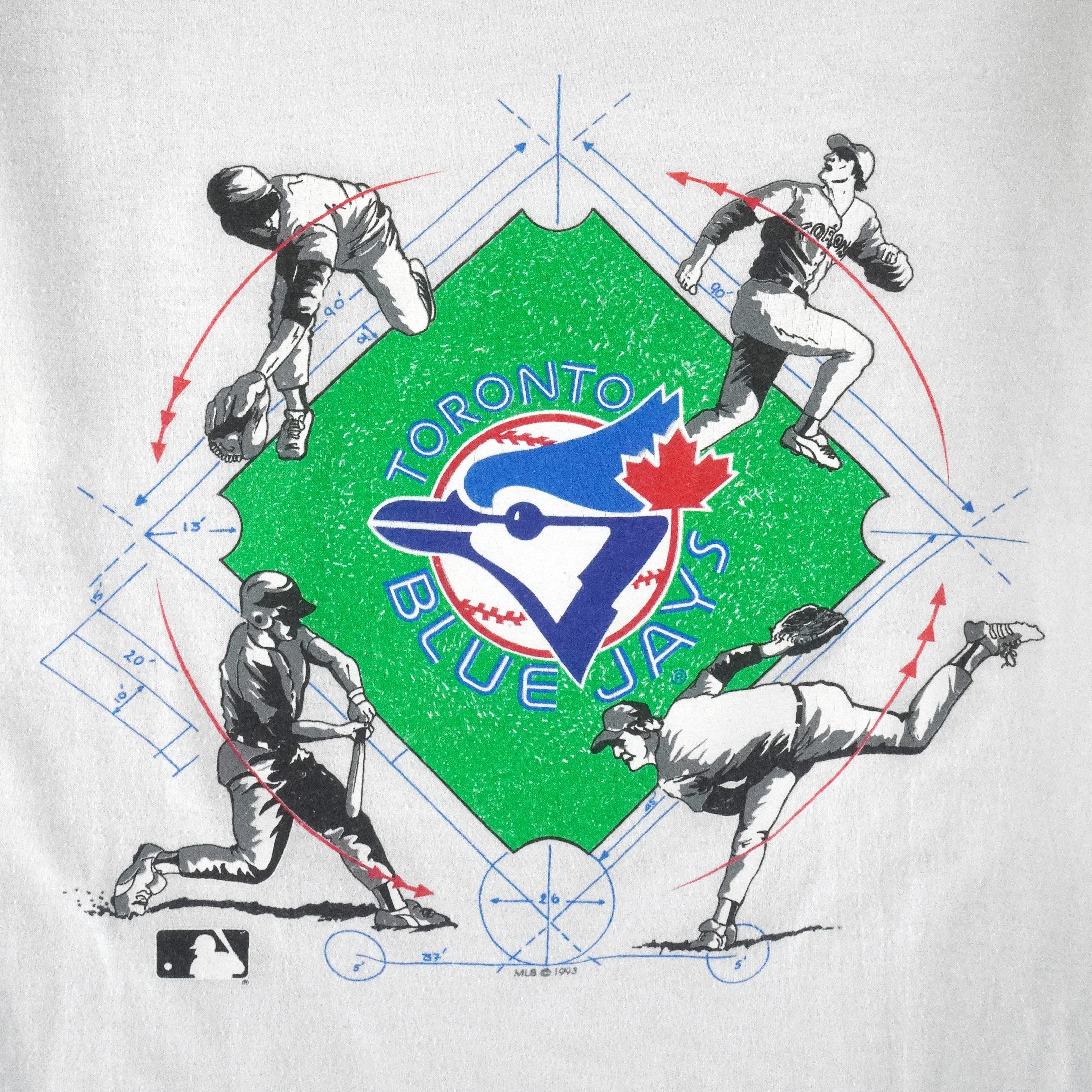 MLB - Toronto Blue Jays Single Stitch T-Shirt 1993 Medium Vintage Retro Baseball