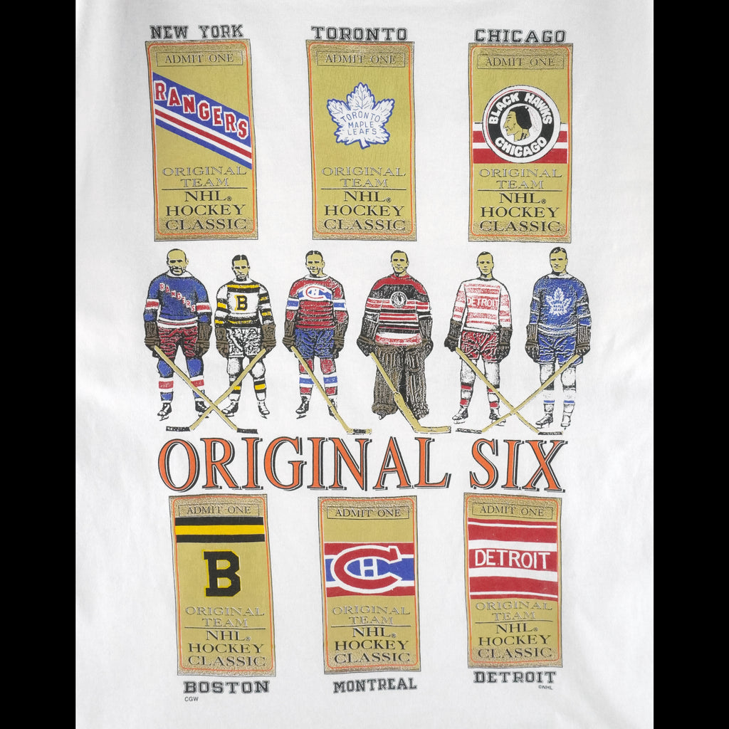 NHL (AAA) - Original Six Canadian Tour Toronto, Montreal, Ottawa T-Shirt 1990s Large Vintage Retro Hockey