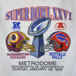 NFL (Jerzees) - Buffalo Bills VS Redskins Super Bowl 26th T-Shirt 1992 Large Vintage Retro Football