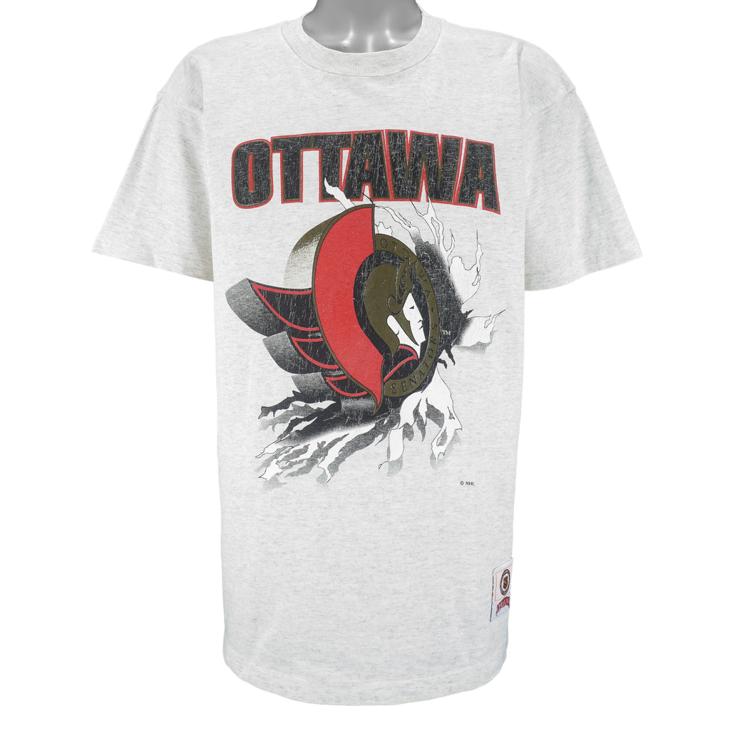 NHL (Nutmeg) - Ottawa Senators Breakout Single Stitch T-Shirt 1990s Large Vintage Retro Hockey