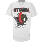 NHL (Nutmeg CCM) - Ottawa Senators Breakout Single Stitch T-Shirt 1990s Large