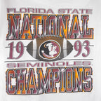 NCAA (Logo 7) - Florida State Seminoles National Champs T-Shirt 1993 Large Vintage Retro College