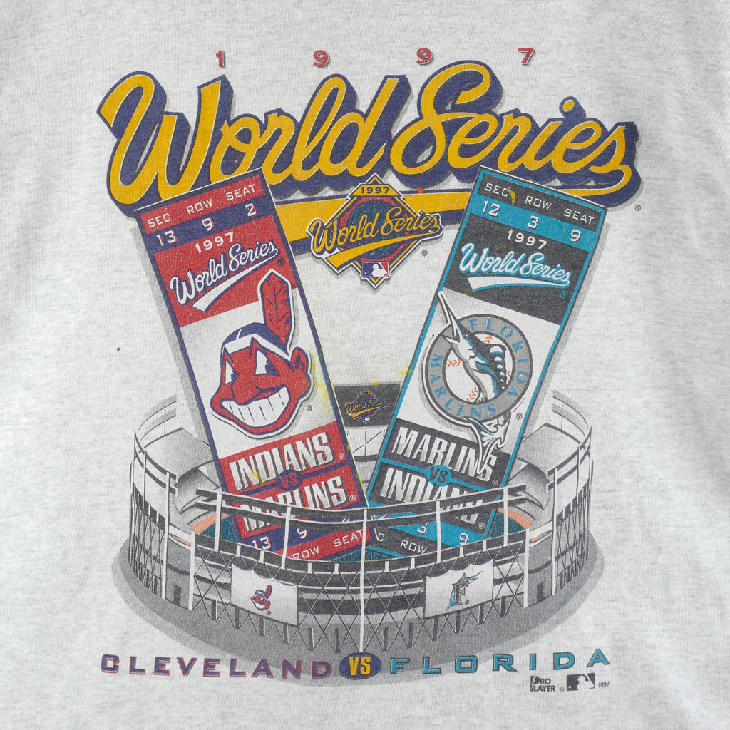 MLB (Pro Player) - World Series Indians VS Marlins T-Shirt 1997 XX-Large Vintage Retro Baseball