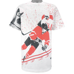 Vintage (Hanes) - Hockey All Over Prints Single Stitch T-Shirt 1990s Large Vintage Retro