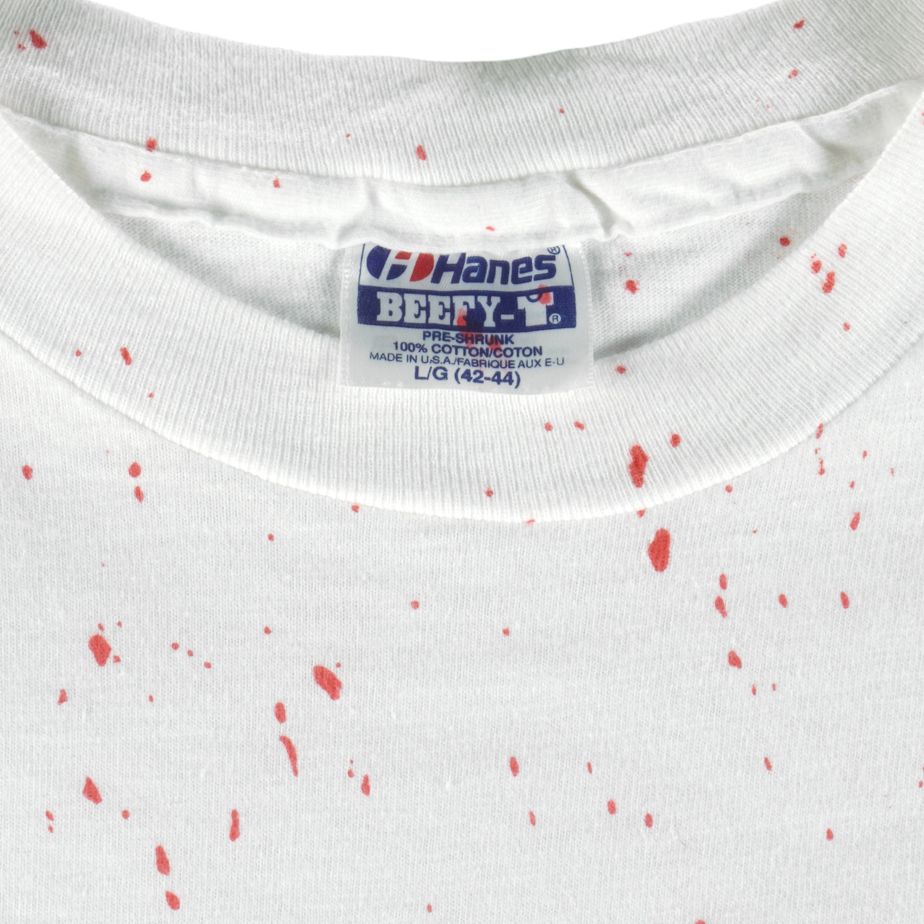 Vintage (Hanes) - Hockey All Over Prints Single Stitch T-Shirt 1990s Large Vintage Retro