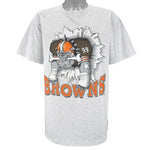 NFL (Nutmeg) - Cleveland Browns Breakout T-Shirt 1993 Large Vintage Retro Football
