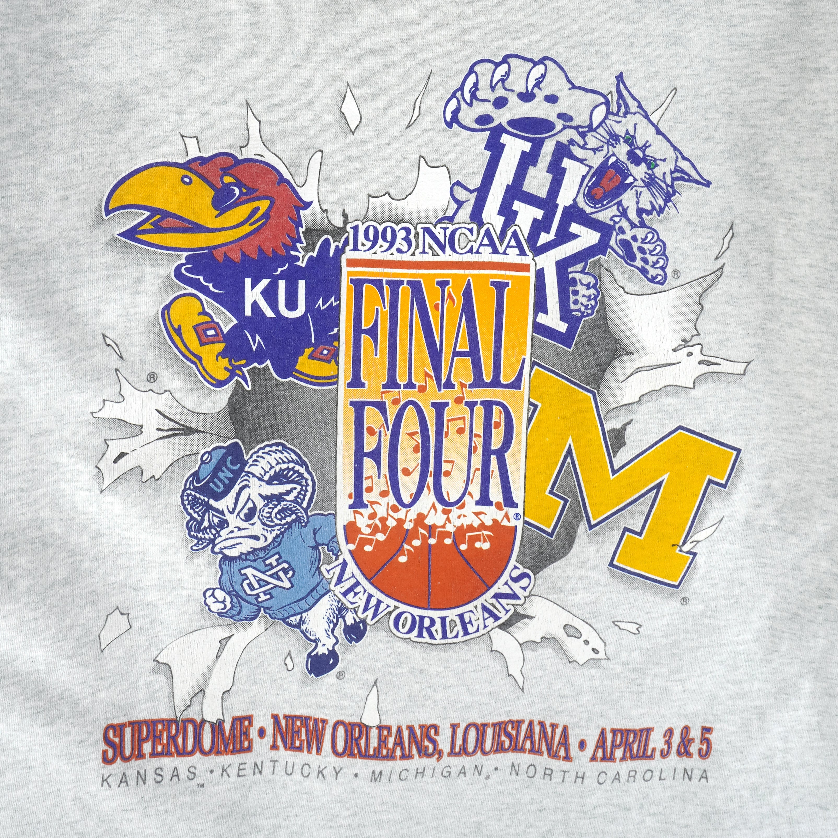 NCAA (Nutmeg) - Final Four, New Orleans Deadstock T-Shirt 1993 X-Large Vintage Retro College
