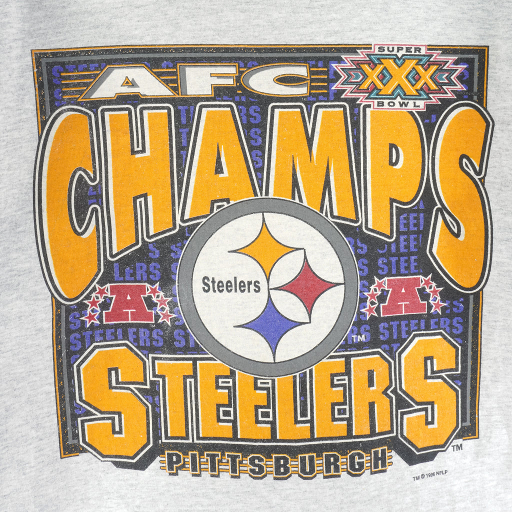 NFL (Signal Sport) - Pittsburgh Steelers Super Bowl Champs 30th T-Shirt 1996 X-Large Vintage Retro Football