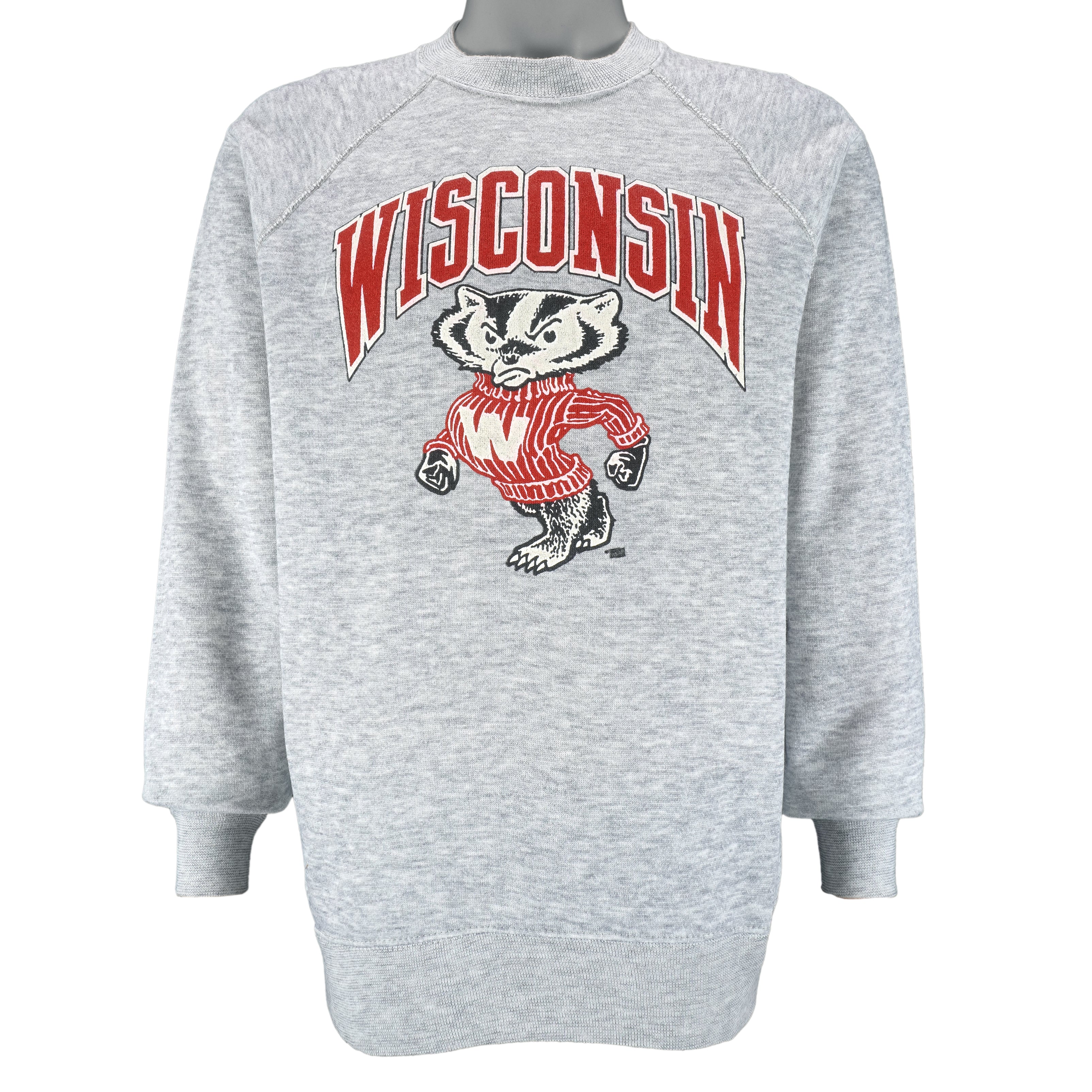 NCAA (Bassett Walker) - Wisconsin Badgers Crew Neck Sweatshirt 1990s X-Large Vintage Retro College