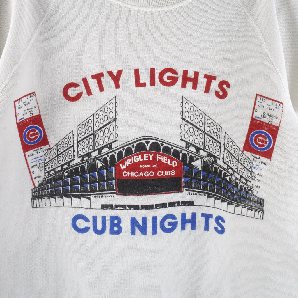MLB - Chicago Cubs City Lights Cub Nights Crew Neck Sweatshirt 1990s Medium Vintage Retro Baseball