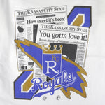 MLB (Front Pages)- Kansas City Royals Single Stitch T-shirt 1994 X-Large Vintage Retro Baseball