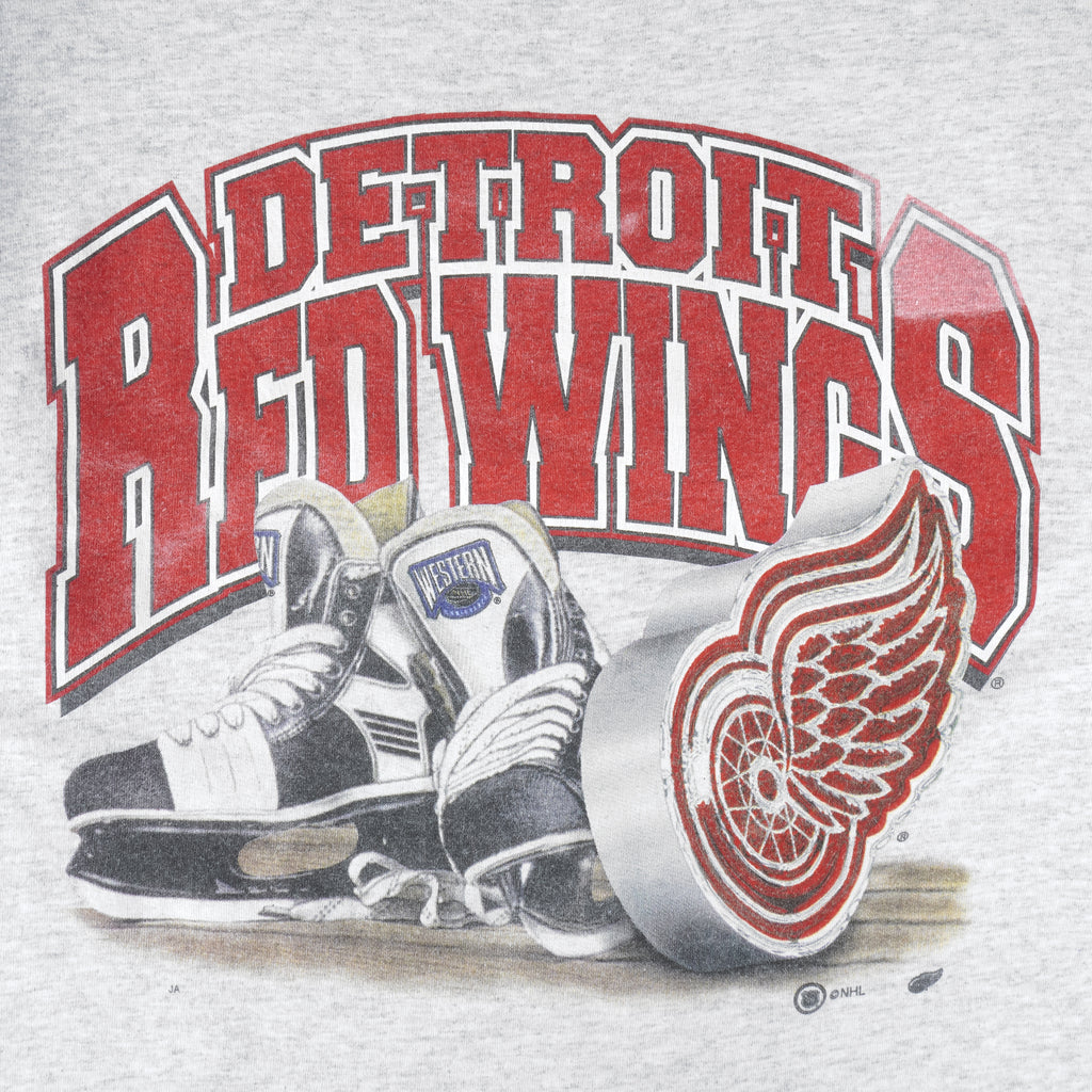 NHL (Tultex) - Detroit Red Wings Big Logo T-Shirt 1990s X-Large Vintage Retro Hockey