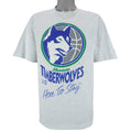NBA (Logo 7) - Minnesota Timberwolves Here To Stay T-Shirt 1990s X-Large Vintage Retro Basketball