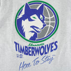 NBA (Logo 7) - Minnesota Timberwolves Here To Stay T-Shirt 1990s X-Large Vintage Retro Basketball